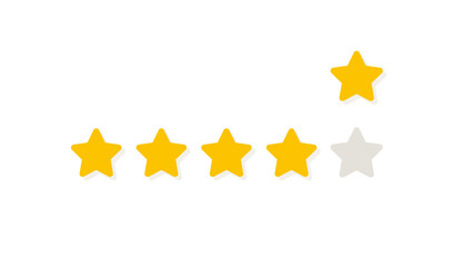 Wall Mural - 5 Star. Five Stars Rating. Feedback concept. Yellow Five Stars