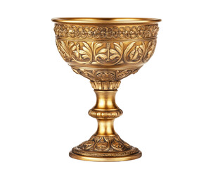 Wall Mural - Ancient golden goblet with intricate floral designs, perfect for decor or collection. This stunning piece adds elegance and charm to any setting