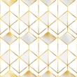 © Eyepain - gold thin line abstract simple grid net triangle diamond seamless pattern modern white background