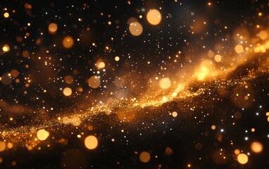 Wall Mural - particles floating through a dark space with glowing intensity. Generative AI