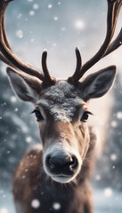 Wall Mural - reindeer christmas art illustration vertical