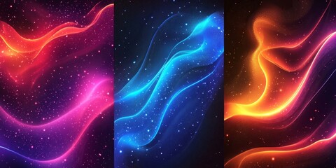 Wall Mural - Neon glow illuminating bold abstract patterns. Generative AI