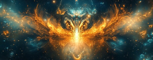 Wall Mural - Abstract starry visuals merging cosmic and ethereal patterns. Generative AI
