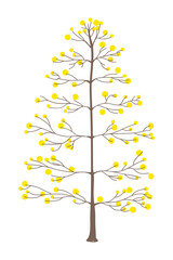 Wall Mural - yellow tree sticker design element