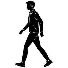 Wall Mural - Man walking silhouette flat design