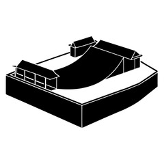 Wall Mural - Skatepark silhouette flat design