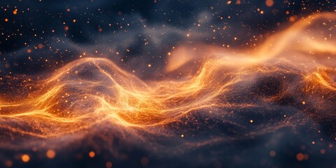 abstract water flow with serene motion and glowing highlights. generative ai