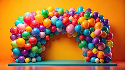 Wall Mural - Vibrant Balloon Archway Creates Festive Display for Celebration