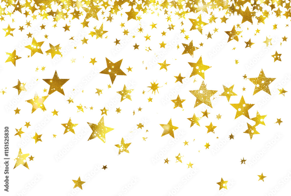 Golden stars on transparent background PNG Stock Illustration | Adobe Stock