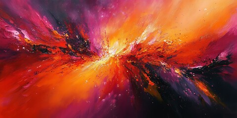 Wall Mural - Cosmic explosions creating bold, radiant abstract textures. Generative AI