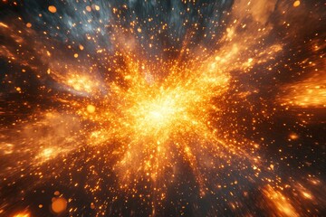 Wall Mural - Cosmic explosions creating radiant, energetic abstract depth. Generative AI