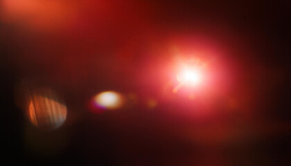 Wall Mural - lens optical flare glare grunge scratches and dust film noise grain overlay red effect vintage retro