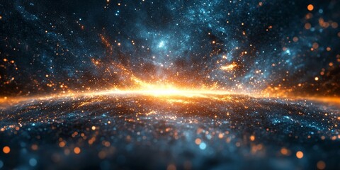 Wall Mural - Cosmic starlight radiating into surreal abstract textures. Generative AI