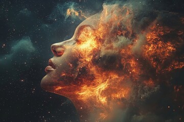Wall Mural - Cosmic starry skies blending into surreal visuals. Generative AI