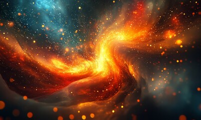 Wall Mural - Cosmic visuals merging stars and radiant abstract explosions. Generative AI