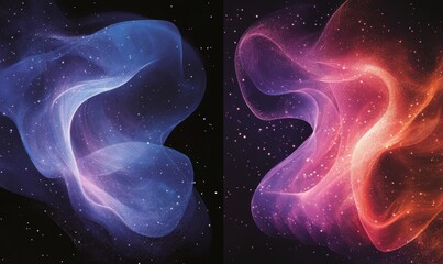 Wall Mural - Abstract deep space designs with swirling stardust. Generative AI
