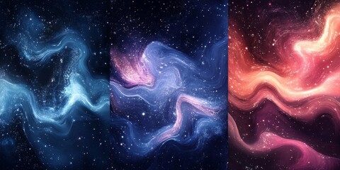Wall Mural - Deep space designs blending cosmic and abstract patterns. Generative AI
