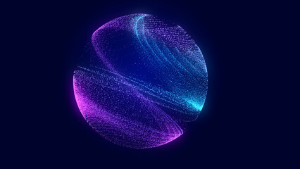 Wall Mural - abstract twisted, cosmic wormhole. technology background. data network. 3d rendering.