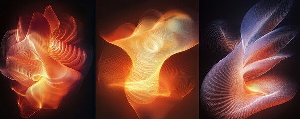 Enigmatic glowing forms evoking celestial and mysterious energy. Generative AI
