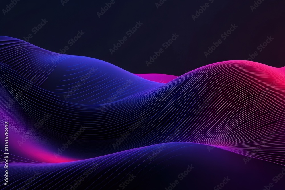 Flowing wave patterns in shades of pink and blue form a captivating abstract design. This colorful background serves as an ideal canvas for various digital projects and creative expressions.
