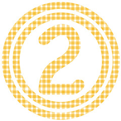 Yellow gingham number two design for fabric prints and textile packaging