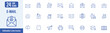 © Puspa - E-mail web icons in line style. Email, email message, email notification, notice, mailbox, post office, incoming message, outgoing message, envelope and more. Vector illustration.
