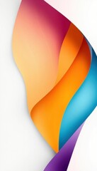 Wall Mural - a close up of a colorful curved paper design on a white background