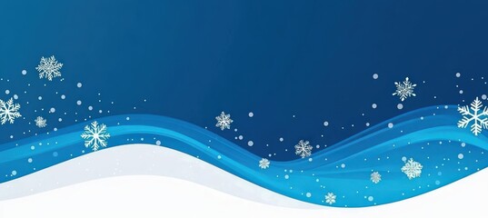 Wall Mural - Blue Christmas Design with Snowflake Pattern