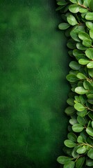 Sticker - green leaves on a green background