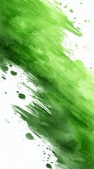 Poster - a green paint brush stroke on a white background