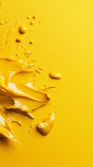 Poster - a close up of a yellow paint splatter on a yellow background