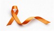 © Poetra RH - Orange ribbon isolated on white, orange ribbon symbolizes awareness of kidney cancer, leukemia, malnutrition, Attention Deficit Hyperactivity Disorder (ADHD) and multiple sclerosis.