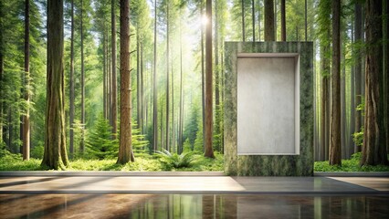 Poster - Serene Forest Vista with Modern Minimalist Frame for Display