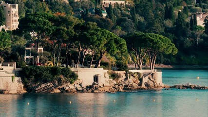 Wall Mural - The coastline of Villefranche sur Mer on the French Riviera in daylight