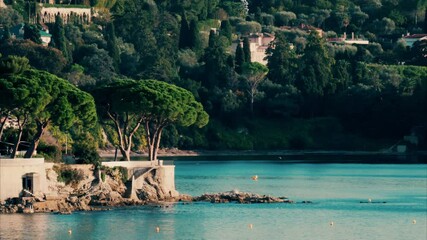 Wall Mural - The coastline of Villefranche sur Mer on the French Riviera in daylight