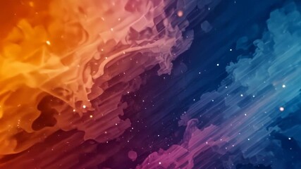 Wall Mural - Abstract Cosmic Nebula: Hues of Orange, Pink, and Blue with Star Dust