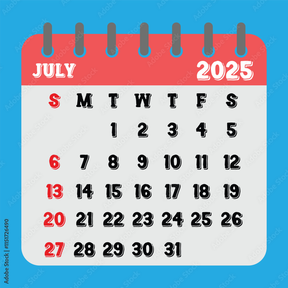 letter-calendar-for-july-2025-the-week-begins-on-sunday-time
