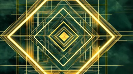 Wall Mural - golden geometric tunnel