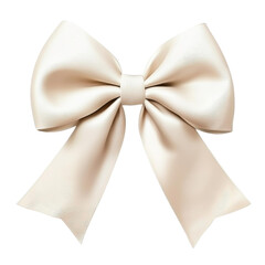 Wall Mural - Elegant cream colored bow with scalloped design, hyperrealistic watercolor style