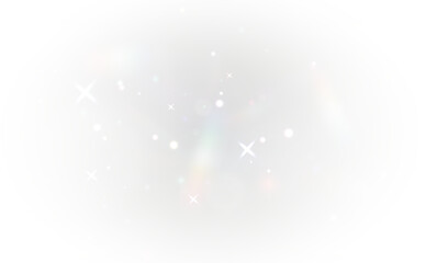 Wall Mural - rainbow light and white dust in png format. the crystal shimmers with a rainbow effect. png backgrou