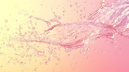 Wall Mural - Pink and Yellow Water Splash Abstract Art