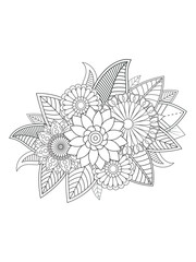 Wall Mural - Flower coloring pages for adults