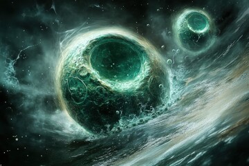 Wall Mural - Celestial Ocean Abstract Space Scene