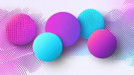 Wall Mural - Bold geometric patterns colliding with glowing shapes in a vibrant, energetic space.