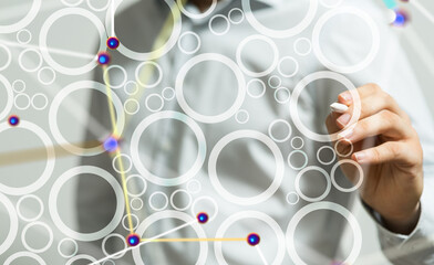 Poster - conference Digital Network and data concept 3d