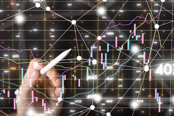 Wall Mural - stock market graph business digital