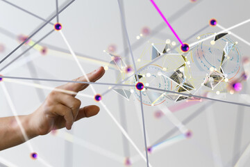 Aufkleber - Neural network 3D illustration. Big data and cybersecurity - 3d