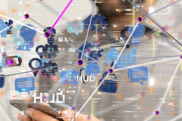 Aufkleber - Neural network 3D illustration. Big data and cybersecurity - 3d