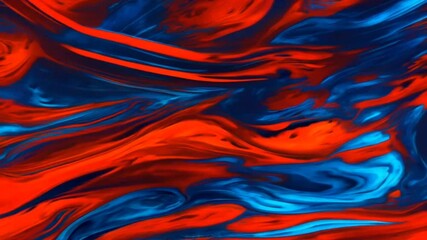 Wall Mural - Dynamic waves of blue red and turquoise gradient on abstract background for looping playback