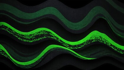 A green wave with a black background.